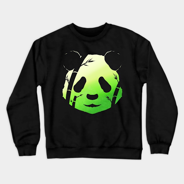 Bamboo And Cute Panda Bear Head - The Panda Crewneck Sweatshirt by SinBle